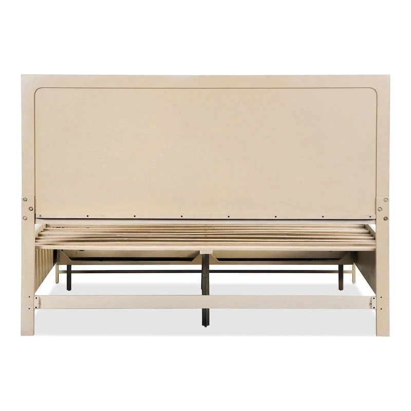 Ensemble de chambre à coucher Drayden Transitional en chêne massif de Furniture of America, composé d'un lit 3 pièces et de 2 tables de chevet.