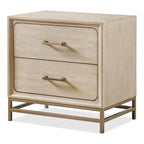Ensemble de chambre à coucher Drayden Transitional en chêne massif de Furniture of America, composé d'un lit 3 pièces et de 2 tables de chevet.