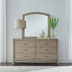 Ensemble de chambre à coucher Avalon en chêne beige bruni, lit de rangement rembourré, format king