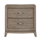 Ensemble de chambre à coucher Avalon en chêne beige bruni, lit de rangement rembourré, format king