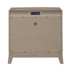Ensemble de chambre à coucher Avalon en chêne beige bruni, lit de rangement rembourré, format king