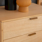 Ensemble de chambre à coucher Carter en bois naturel 4 pièces, format queen