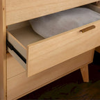 Ensemble de chambre à coucher Carter en bois naturel 4 pièces, format queen