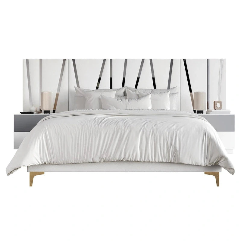 Ensemble de chambre à coucher 3 pièces de luxe contemporain CraftPorch