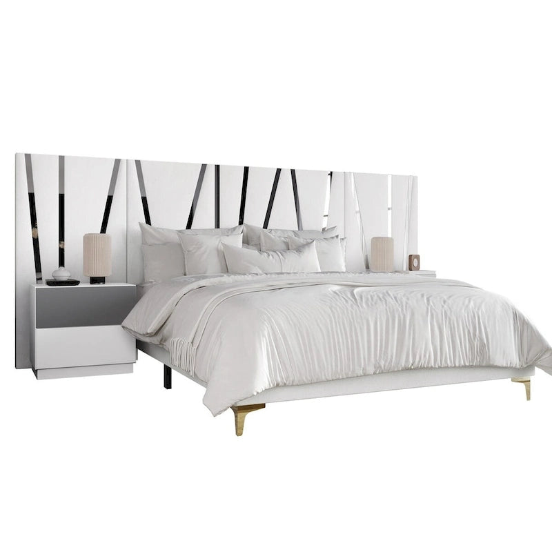 Ensemble de chambre à coucher 3 pièces de luxe contemporain CraftPorch