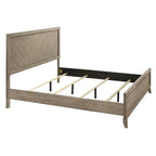 Ensemble de chambre à coucher contemporain 3 pièces Roundhill Furniture Arena en bois : lit à panneaux et 2 tables de chevet gris antique