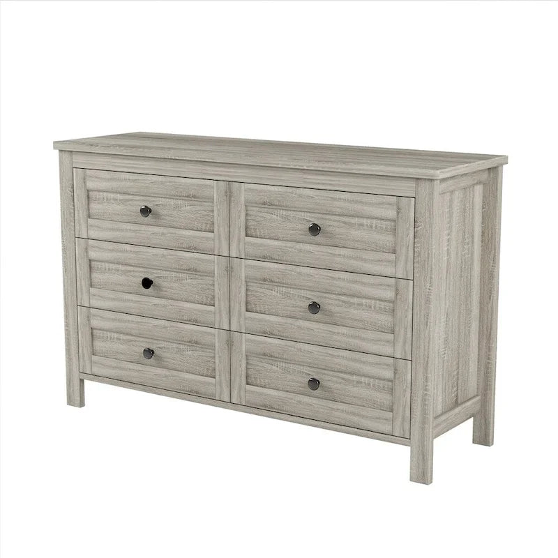 Ensemble de chambre à coucher comprenant un lit plateforme double avec station de recharge, une table de chevet et une commode (ensemble de 3 pièces)
