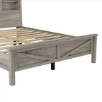 Ensemble de chambre à coucher comprenant un lit plateforme double avec station de recharge, une table de chevet et une commode (ensemble de 3 pièces)