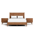 Ensemble de chambre à coucher 3 pièces Beau Midcentury en bois de noyer de Furniture of America