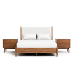Ensemble de chambre à coucher 3 pièces Beau Midcentury en bois de noyer de Furniture of America