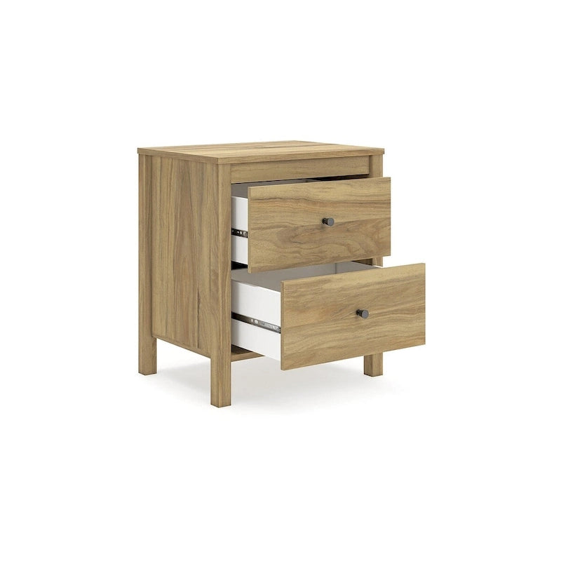 Tête de lit à panneaux marron clair Signature Design by Ashley Bermacy avec 2 tables de chevet