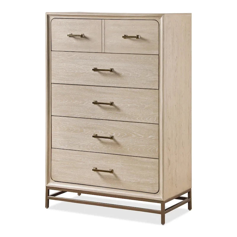 Ensemble de chambre à coucher 3 pièces en chêne massif Drayden de Furniture of America, comprenant un lit, une commode et une table de chevet.