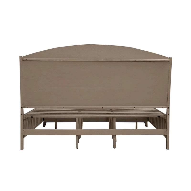Ensemble de chambre à coucher Avalon en chêne beige bruni avec lit à panneaux et rangement pour lit king size