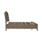 Ensemble de chambre à coucher Avalon en chêne beige bruni avec lit à panneaux et rangement pour lit king size
