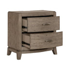 Ensemble de chambre à coucher Avalon en chêne beige bruni avec lit à panneaux et rangement pour lit king size