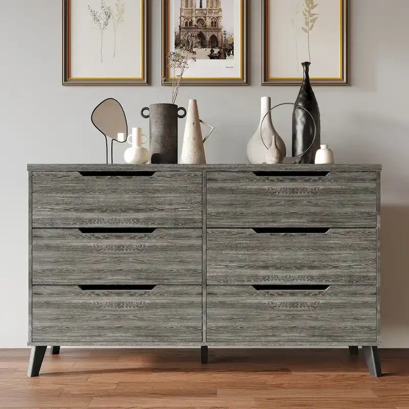 Ensemble de chambre à coucher vintage en bois CraftPorch 4 pièces