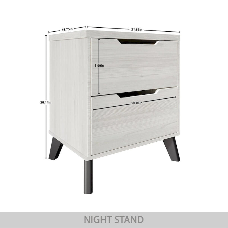 Ensemble de chambre à coucher vintage en bois CraftPorch 4 pièces
