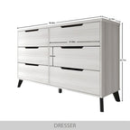 Ensemble de chambre à coucher vintage en bois CraftPorch 4 pièces