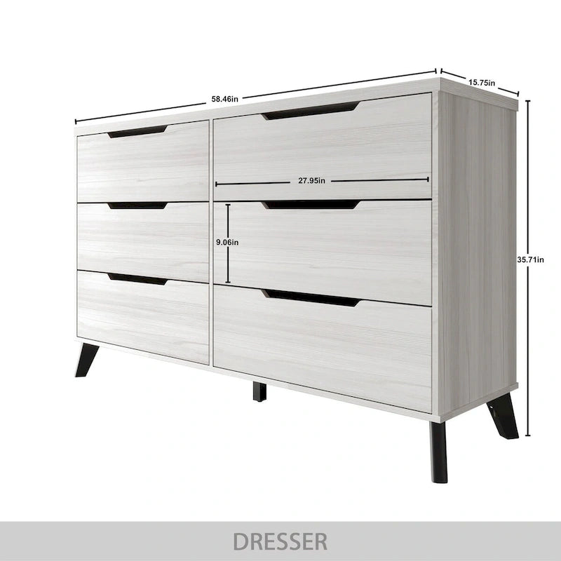Ensemble de chambre à coucher vintage en bois CraftPorch 4 pièces