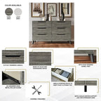 Ensemble de chambre à coucher vintage en bois CraftPorch 4 pièces