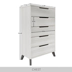 Ensemble de chambre à coucher vintage en bois CraftPorch 4 pièces