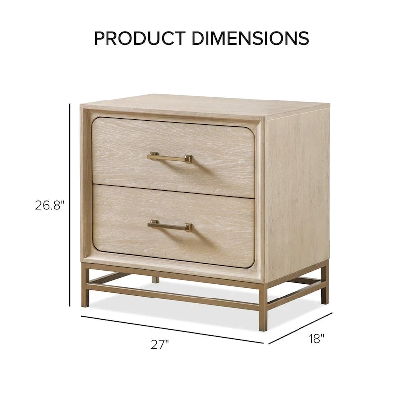 Ensemble de chambre à coucher Drayden Transitional en chêne massif de Furniture of America, composé d'un lit et d'une table de chevet (2 pièces).