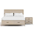 Ensemble de chambre à coucher Drayden Transitional en chêne massif de Furniture of America, composé d'un lit et d'une table de chevet (2 pièces).