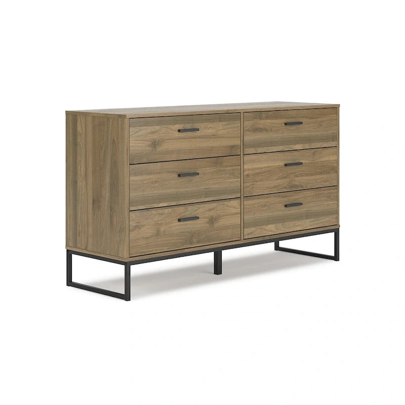 Tête de lit à panneaux miel avec commode et table de chevet Signature Design by Ashley Deanlow