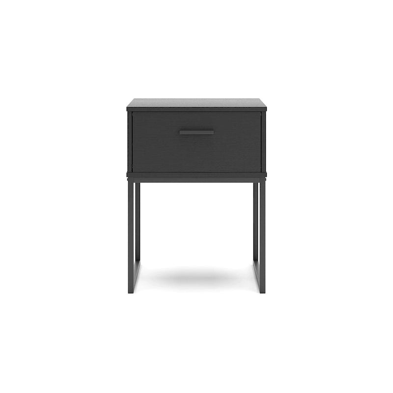 Tête de lit à panneaux noirs Socalle, signée Signature Design by Ashley, avec commode et table de chevet