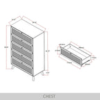 Ensemble de chambre à coucher moderne du milieu du siècle CraftPorch 4 pièces