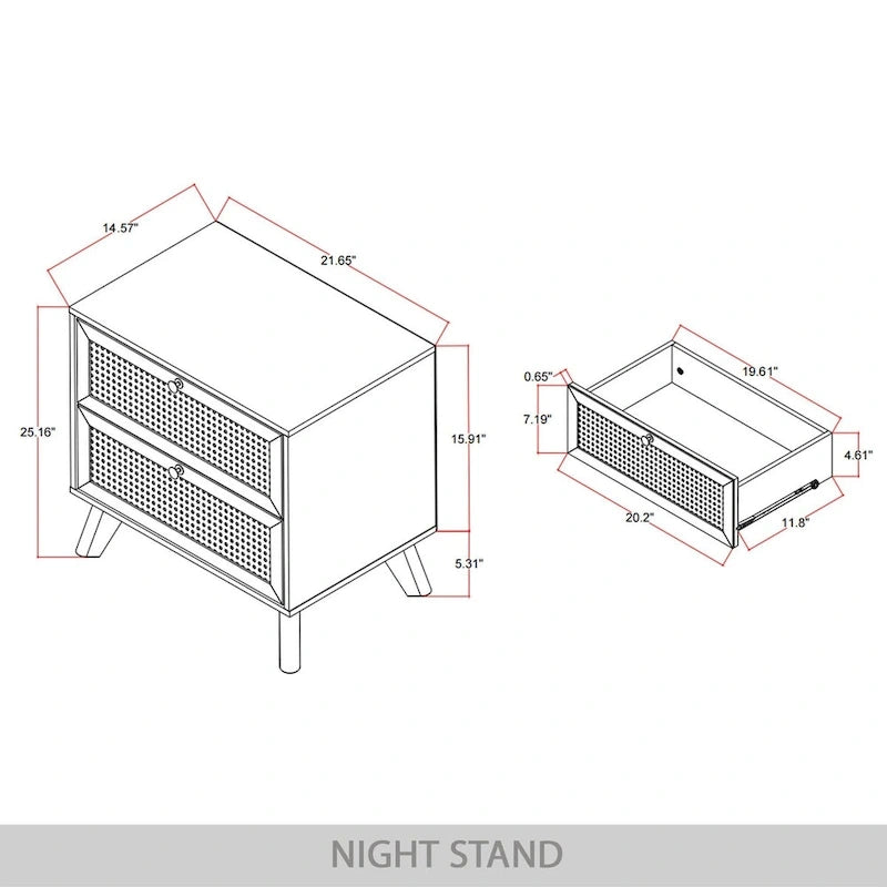 Ensemble de chambre à coucher moderne du milieu du siècle CraftPorch 4 pièces