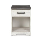Lit plateforme blanchi Signature Design by Ashley Shawburn avec 2 tables de chevet