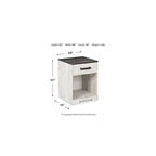 Lit plateforme blanchi Signature Design by Ashley Shawburn avec 2 tables de chevet