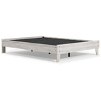 Lit plateforme blanchi Signature Design by Ashley Shawburn avec 2 tables de chevet