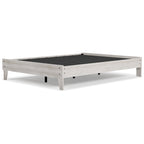 Lit plateforme blanchi Signature Design by Ashley Shawburn avec 2 tables de chevet