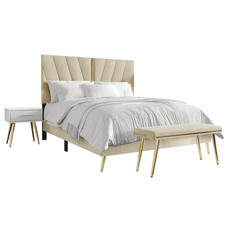 Set camera da letto contemporanea CraftPorch da 4 pezzi