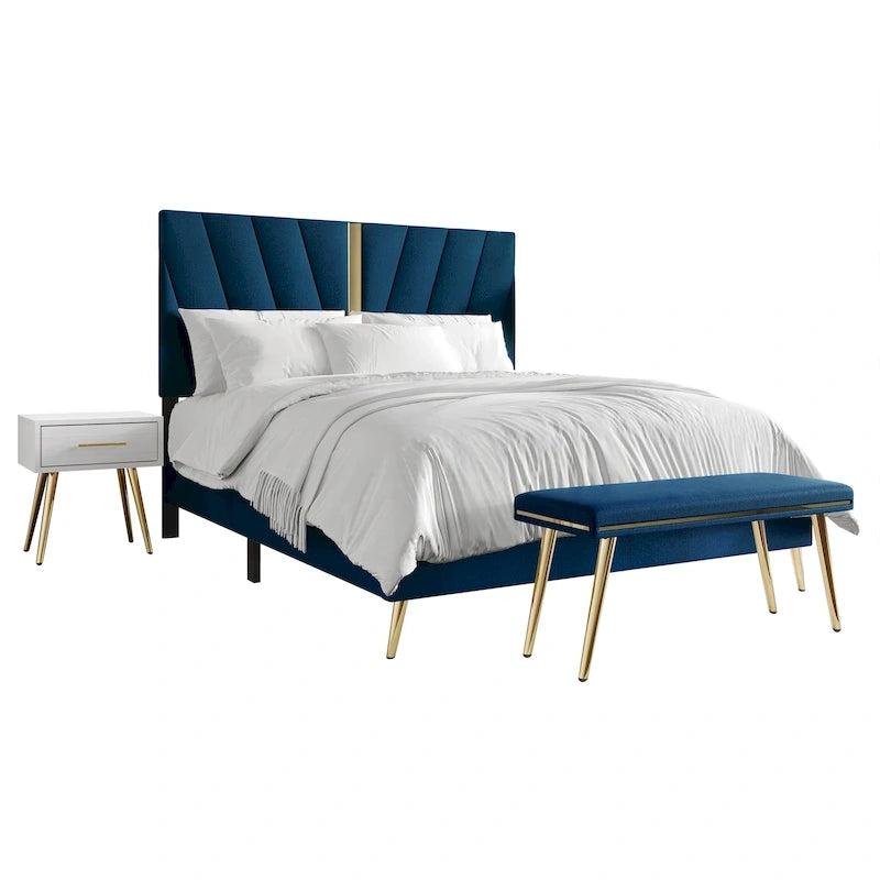 Set camera da letto contemporanea CraftPorch da 4 pezzi