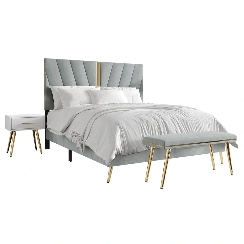 Set camera da letto contemporanea CraftPorch da 4 pezzi