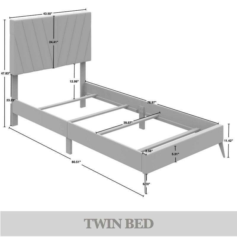 Set camera da letto contemporanea CraftPorch da 4 pezzi