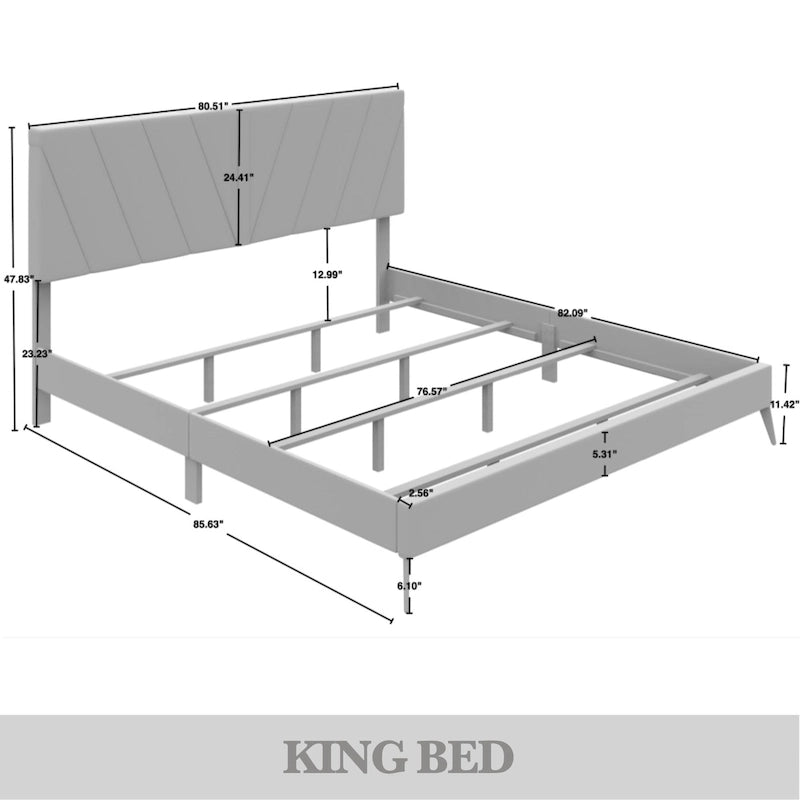 Set camera da letto contemporanea CraftPorch da 4 pezzi
