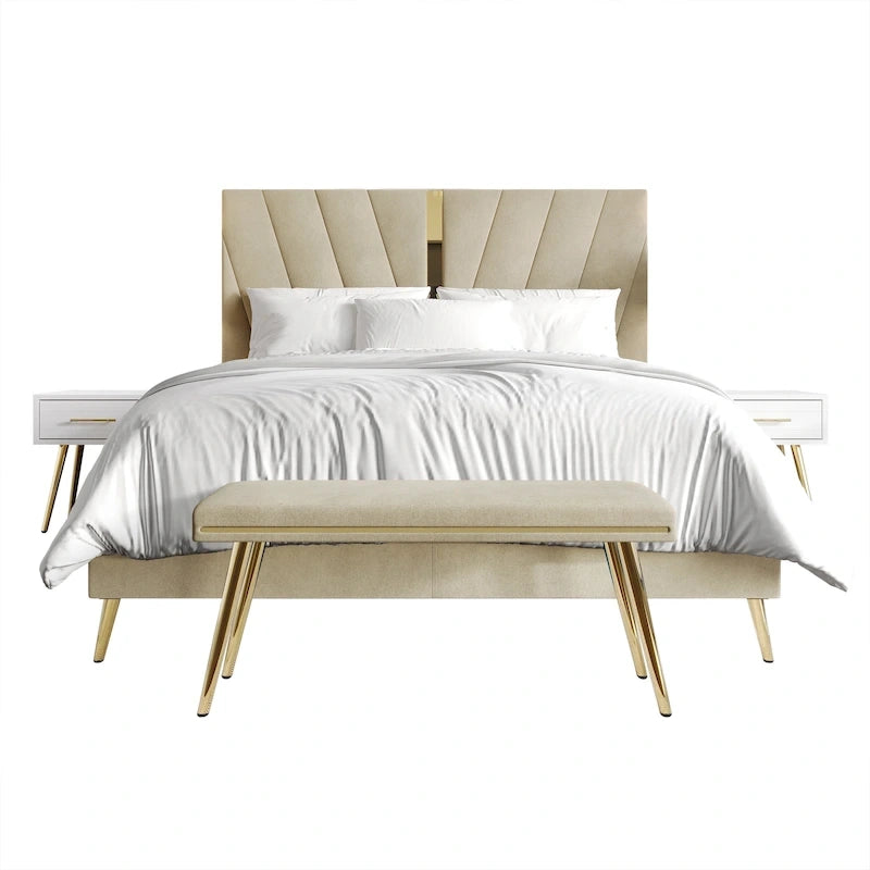 Set camera da letto contemporanea CraftPorch da 4 pezzi