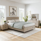 Ensemble de chambre à coucher 4 pièces en chêne massif de style transitionnel Drayden de Furniture of America