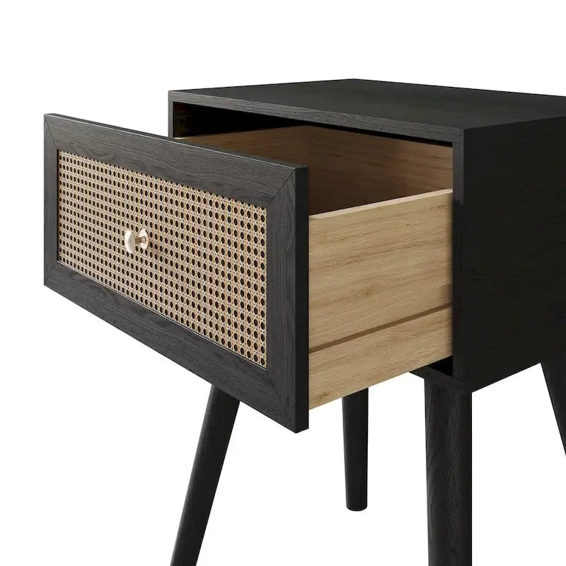 Lit plateforme rustique en bois Craftporch avec 2 tables de chevet