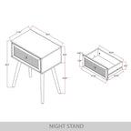 Lit plateforme rustique en bois Craftporch avec 2 tables de chevet