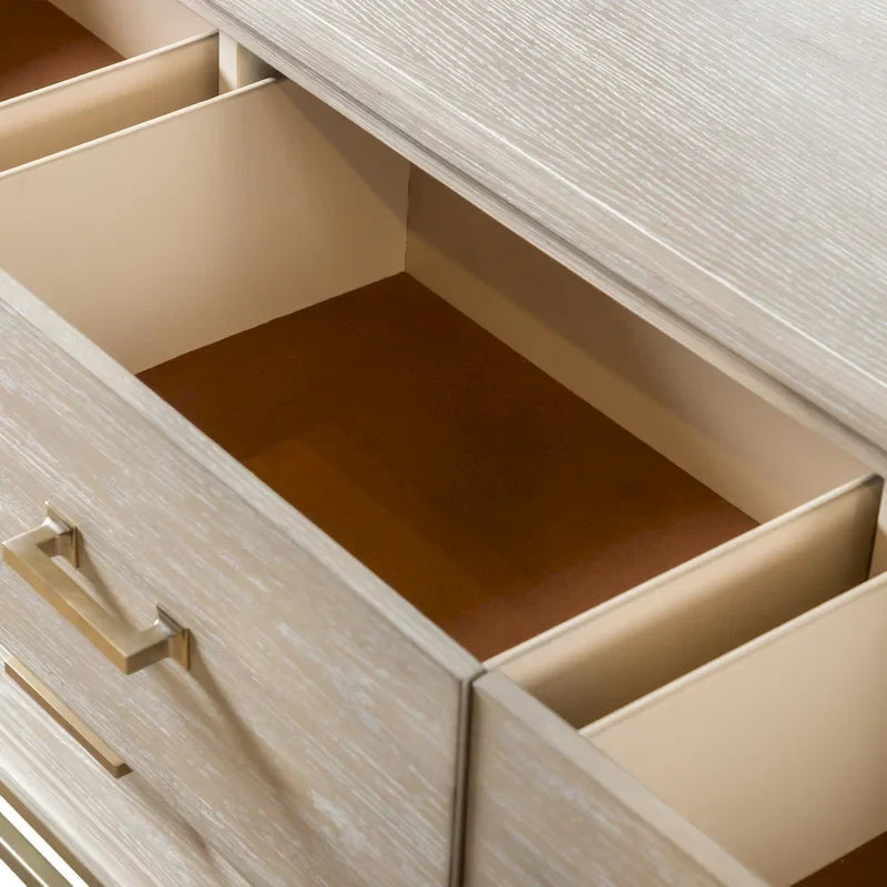 Ensemble de chambre à coucher Furniture of America Drayden Transitional en chêne massif, comprenant une commode 3 pièces et 2 tables de chevet.