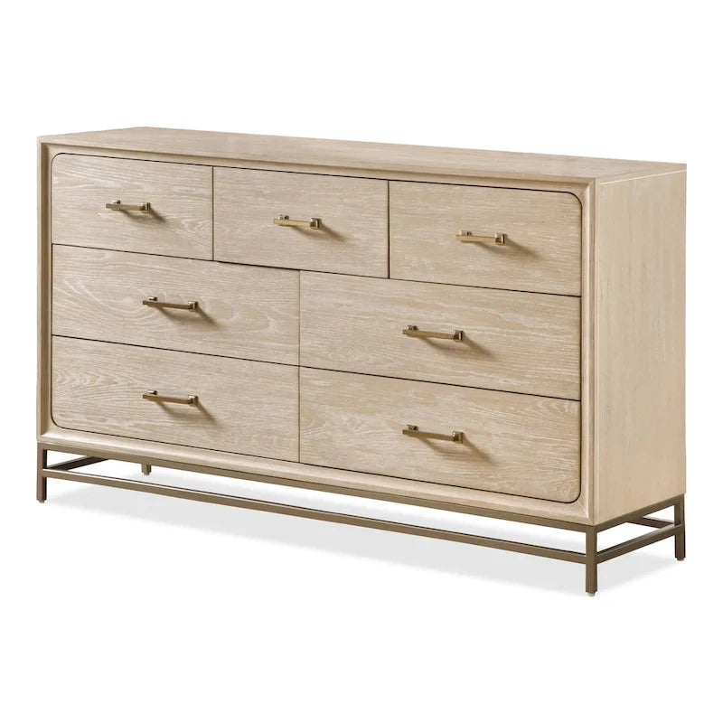 Ensemble de chambre à coucher Furniture of America Drayden Transitional en chêne massif, comprenant une commode 3 pièces et 2 tables de chevet.