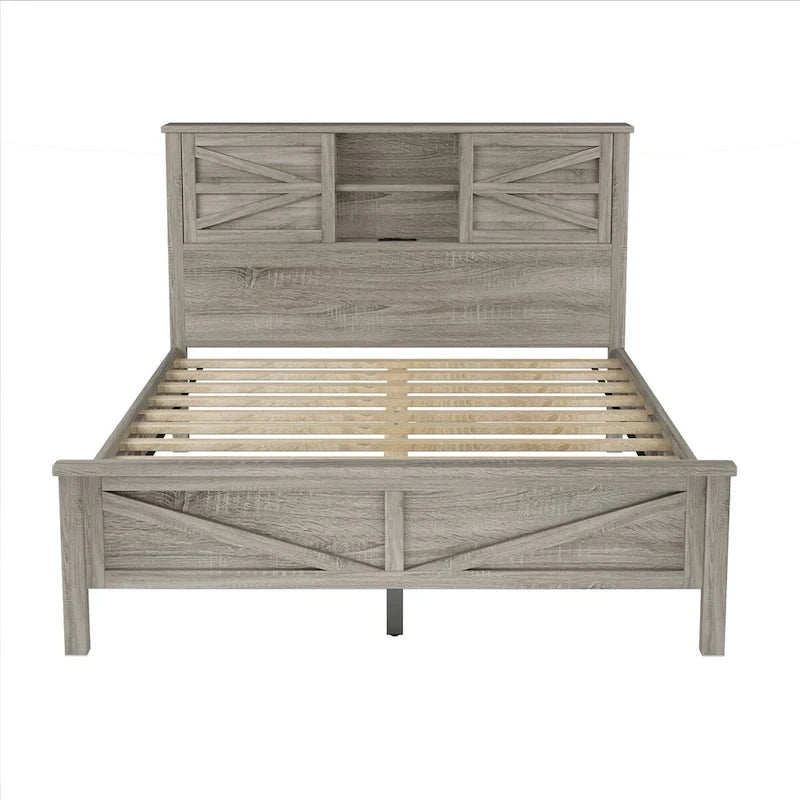 Ensemble de chambre à coucher 3 pièces comprenant un lit plateforme queen avec table de chevet et commode de rangement