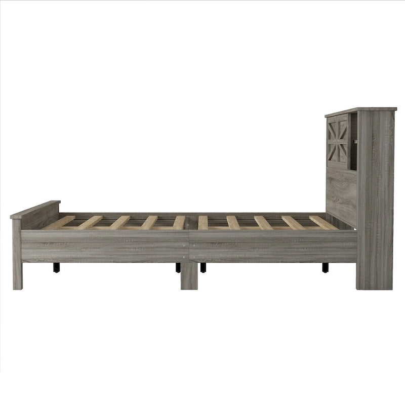 Ensemble de chambre à coucher 3 pièces comprenant un lit plateforme queen avec table de chevet et commode de rangement