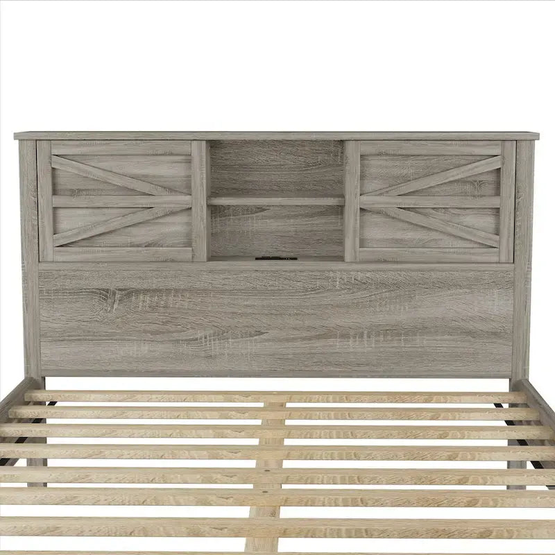 Ensemble de chambre à coucher 3 pièces comprenant un lit plateforme queen avec table de chevet et commode de rangement