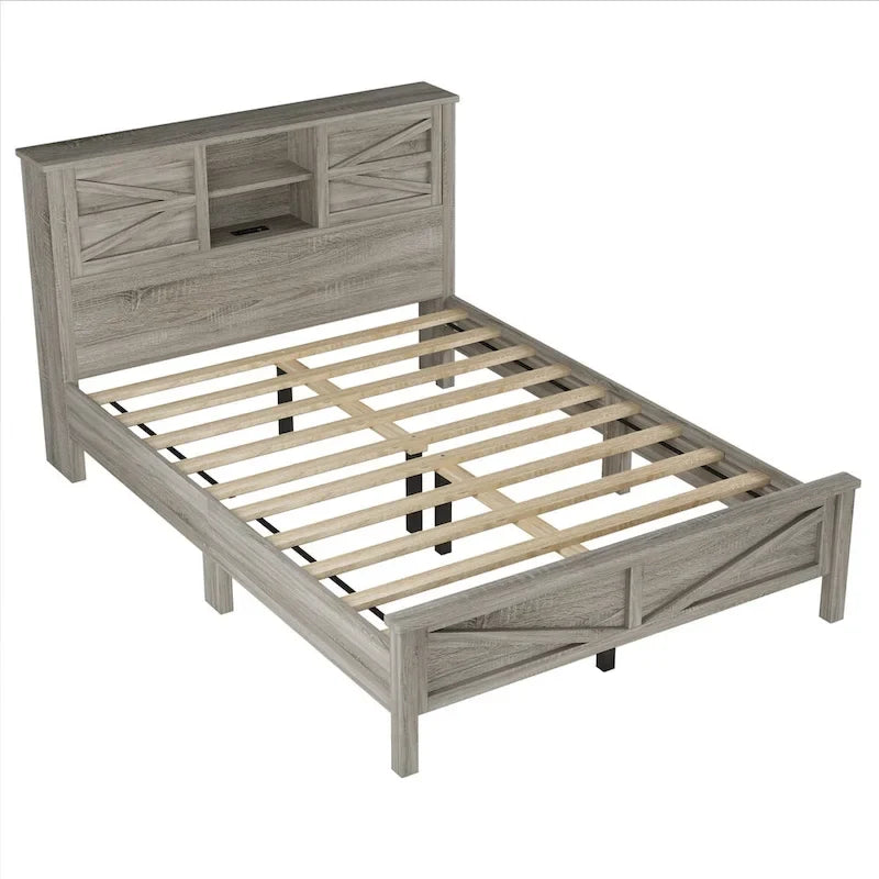 Ensemble de chambre à coucher 3 pièces comprenant un lit plateforme queen avec table de chevet et commode de rangement